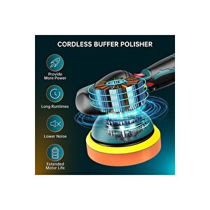 Orbital Kablosuz Akülü Lityum 2x Batarya 6 Devir Ayarlı Detay Pasta Cila Polisaj Makinesi Ful Takım