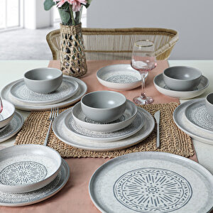 Keramika Stone Nordic Yemek Takımı 24 Parça 6 Kişilik 21426-27