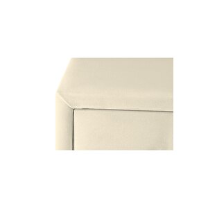 Doppia Linea Silver İki Çekmeceli Beyaz Komodin- Kumaş Döşemeli Yatak Odası 2 'li Komodin Modelleri