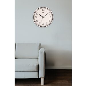 Slim Cam Detaylı Sessiz Mekanizmalı Duvar Saati 37,5 Cm Beyaz - K-slim-beyaz