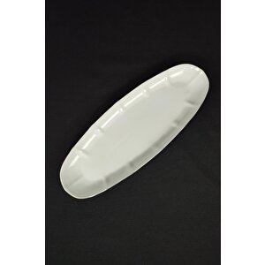 Fish Porselen Oval Sunum Tabağı Yaldızlı