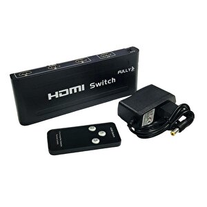 Fully 3 Port 3x1 Hdmi Switch Kumandalı Adaptörlü