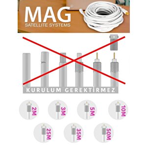 Mag 35 Metre Gold F Konnektörlü Anten Kablosu Full Hd 4k
