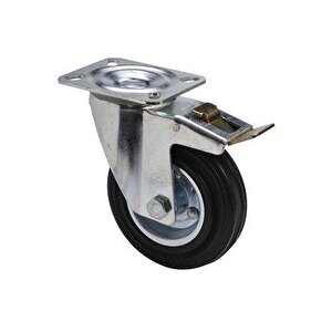 Frenli Döner Tablalı Servis Tekeri Kauçuk Döner Servis Tekeri 150 Mm Uygur 1 Adet