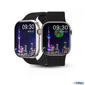 Schitec Watch Hk9 Pro Plus Amoled Ekran Android İos Harmonyos Uyumlu Akıllı Saat Siyah