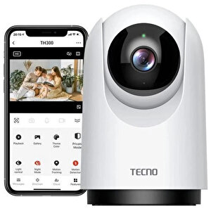 Tecno TH300 3MP 2K Ultra HD 360° Ptz Kablosuz Wifi Güvenlik Kamerası