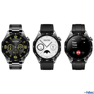 Schitec Watch Gt4 Amoled Ekran Android İos Harmonyos Uyumlu 3 Kordonlu Akıllı Saat Siyah