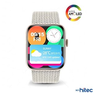 Schitec Watch Hk9 Pro Plus Amoled Ekran Android İos Harmonyos Uyumlu Akıllı Saat Krem