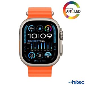 Schitec Watch Hk9 Ultra 2 Amoled Ekran Android İos Harmonyos Uyumlu Akıllı Saat Kırmızı
