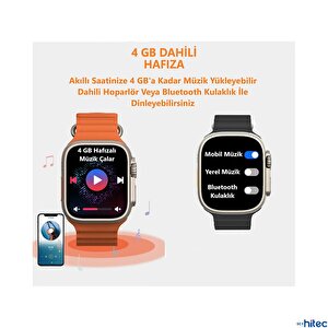 Schitec Hello 3 Watch Ultra Amoled Ekran Android İos Harmonyos Uyumlu Akıllı Saat Turuncu