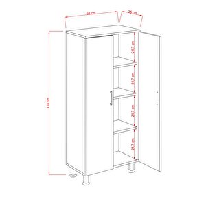 Side Banyo Çok Amaçlı Dolap 4 Bölmeli