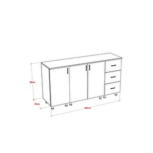 Maze Mutfak Dolabi Alt Modül 180 Cm Çekmeceli̇ Tezgah Dahi̇l
