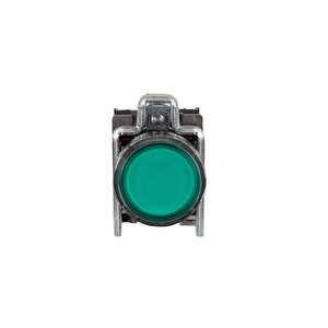 24v 22mm - 1na+1nk Yeşil Led Işıklı Normal Buton