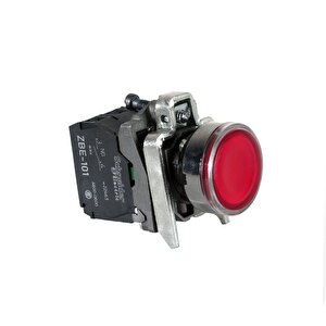 Schneider 24v 22mm - 1na+1nk Kırmızı Led Işıklı Normal Buton