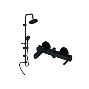 Banyo Bataryası Gildo Siyah Mbb165-s Ve Sürgülü Duş Seti Siyah Dst19-2-s