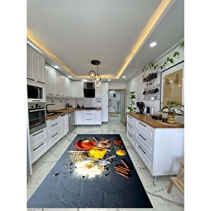 Dijital Baskılı Kaymaz Deri Tabanlı Yıkanabilir Mutfak Halısı Kcn511 Home Tienda 120x180 cm
