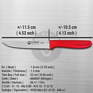 53003 Yüksek Kalite Paslanmaz Çelik Sebze Meyve Mutfak Bıçağı Kırmızı 11.5 Cm