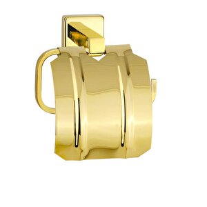 Ucce Akdeniz Geniş Kapaklı Tuvalet Kağıtlık Gold Altın