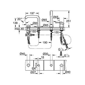 Essence 4 Delikli Küvet Bataryası - 19578001