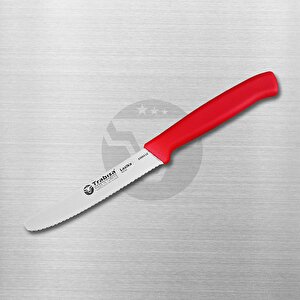TRABISA 53003LZ Yüksek Kalite Paslanmaz Çelik Domates Sebze Bıçağı Kırmızı 10.5 cm