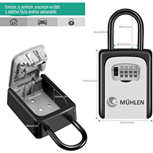 Safe Key 4 | Askı Kelepçeli & Şifreli Anahtar Kasası