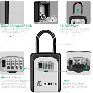 Mühlen Safe Key 4 | Askı Kelepçeli & Şifreli Anahtar Kasası