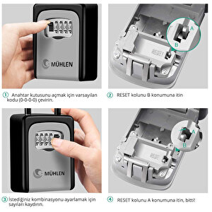Mühlen Safe Key 4 | Askı Kelepçeli & Şifreli Anahtar Kasası