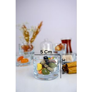 Nur 6'lı Cam Kase Mini Sosluk Şekerlik Ve Reçellik Sunum Seti 5 Cm