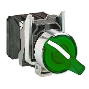 Electric Xb4bk133b5 Yeşil Işıklı Mandal Buton Ø22 3 Konumlu Sabit 1na+1nk 24v