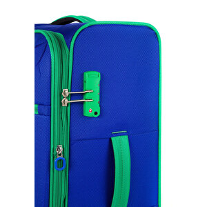 United Colors Of Benetton Ultra Light Hafif Lüx Kumaş Büyük Boy Valiz Mavi Bnt2100