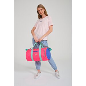 Elatae Orta Boy Unisex Çok Gözlü Spor Fitness Seyahat Çantası Pembe