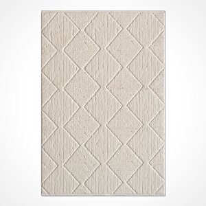 Juiz Beyaz Geometrik Desen Halı - Ju001 120x180 cm