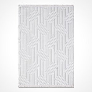 Cool Beyaz Geometrik Desen Halı - Ces01 120x180 cm