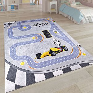 Araba Yol Yıkanabilir Çocuk Baskı Kilim - 6023 120x180 cm
