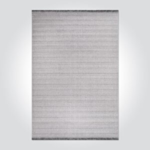 Seul Gri Çizgili Bukle Halı - 8884gr 80x300 cm