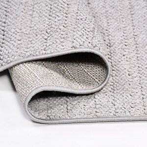 Seul Gri Çizgili Bukle Halı - 8884gr 120x180 cm