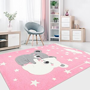 Koala Pembe Yıkanabilir Çocuk Baskı Kilim - 6065 120x180 cm