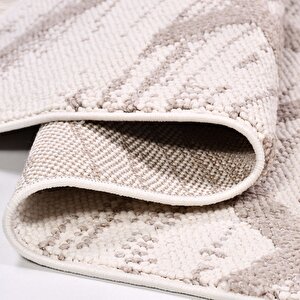 Belezza Kahve Krem Bukle Halı - 8632bj