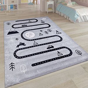 Araba Yol Yıkanabilir Çocuk Baskı Kilim - 6032 100x200 cm
