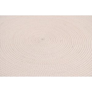 Beyaz Hasır Yuvarlak Kilim - 61001b 80x80 cm