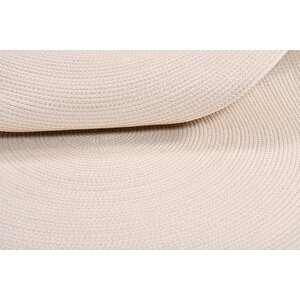 Beyaz Hasır Yuvarlak Kilim - 61001b