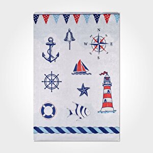 Denizci Figür Yıkanabilir Çocuk Baskı Kilim - 6029 120x180 cm