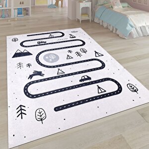 Gri Yıkanabilir Çocuk Baskı Kilim - 6005 120x180 cm