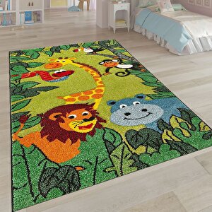 Hayvan Figür Yıkanabilir Çocuk Baskı Kilim - 6068 80x150 cm
