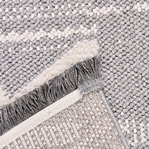 Belezza Gri Beyaz Bukle Halı - 8632gr 80x300 cm