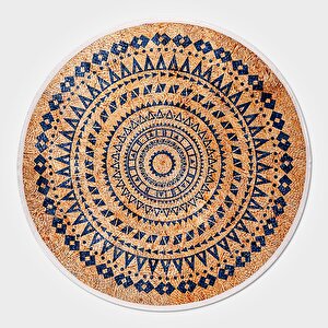 Yuvarlak Hasır Görünüm Baskı Kilim - 5002 80x80 cm