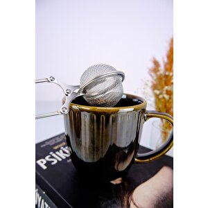 Paslanmaz Çelik Bitki Çayı Demleme Süzgeci Maşalı Çay Süzgeç Gri