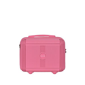Premium Polipropilen Kırılmaz 2'li Valiz Seti Orta Boy Ve Makyaj 2'li Set Pembe V303