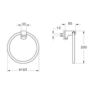 Vitra Base 700 Paslanmaz Çelik Halka Havluluk Mat Siyah A4407236 Renkli