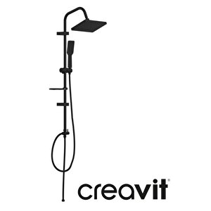 Creavit Sh630 Siyah Yağmurlama Robot Tepe Duş Başlığı Seti Duş Takımı